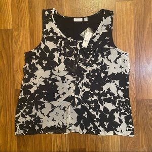 NWT New York & Company Large Sleeveless Floral Blouse